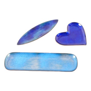 Enameled Copper Trinket Trays by Paolo De Poli, Italy, 1960, Set of 3 For Sale
