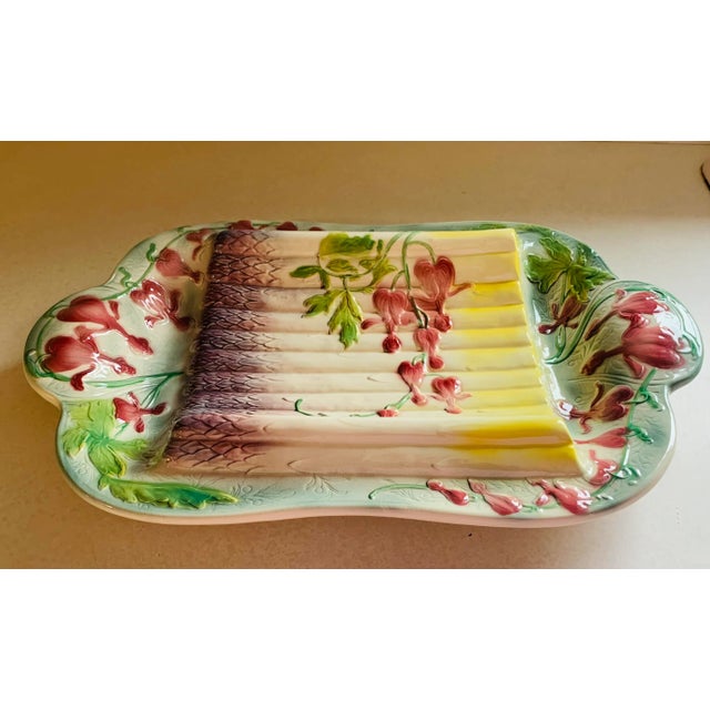 1930s 1930s St Clement French Majolica Asparagus Serving Platter For Sale - Image 5 of 9