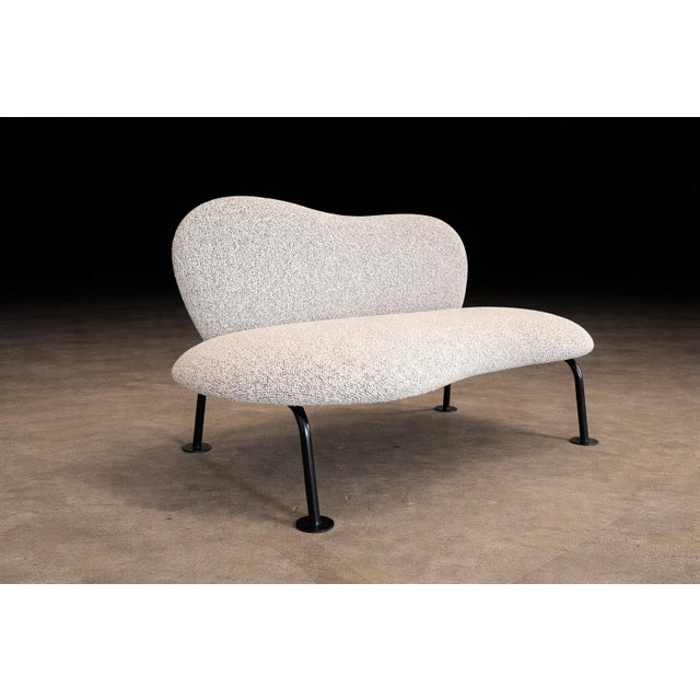 Light Gray Brazilian Modern Organic Form Loveseat in Iron & Bouclé by Freijó Móveis, Brazil, 1950s For Sale - Image 8 of 13