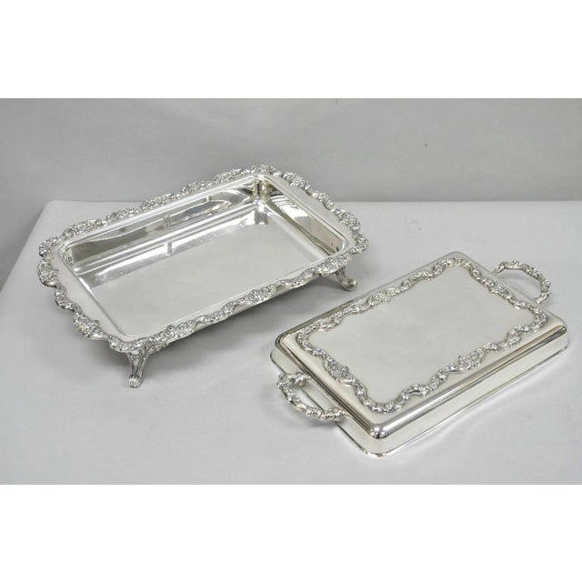 Vintage Poole Silver Plated Footed Covered Vegetable Serving Dish Platter W/ Lid For Sale - Image 11 of 18