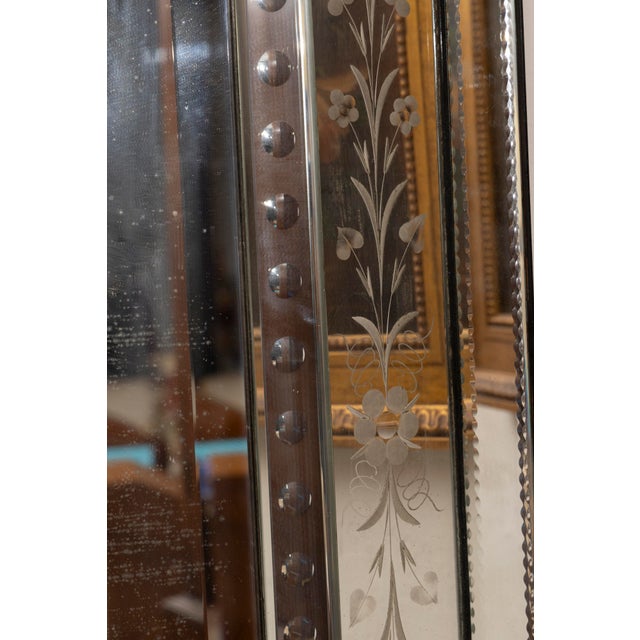 Traditional Vintage Venetian Etched Mirror For Sale - Image 3 of 7