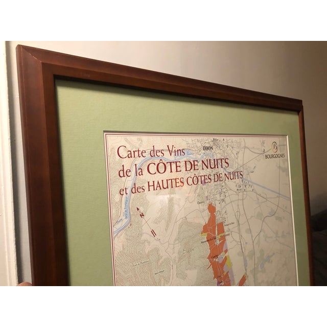 Burgundy Custom Framed French Burgundy Côte De Nuits Wine Map With Conservation Glass For Sale - Image 8 of 9