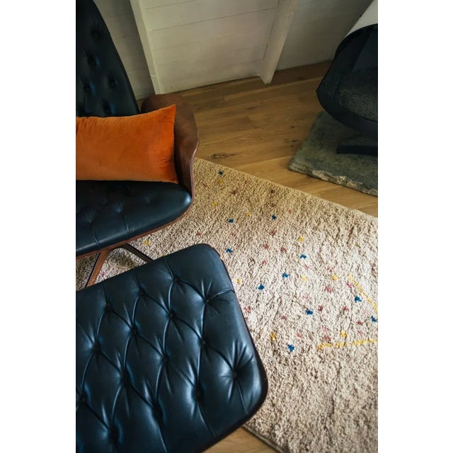 Beige Handmade Moroccan Wool Rug With Multicolor Confetti Polka Dots 4x6 Ft For Sale - Image 12 of 12