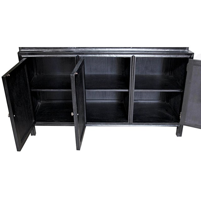 Mid-Century Modern Colonial Hutch, Hand Rubbed Black For Sale - Image 3 of 5