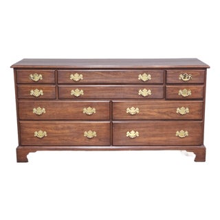 1990s Henkel Harris Cherry Dresser Chest of Drawers #24 Stain Dovetail Construction For Sale