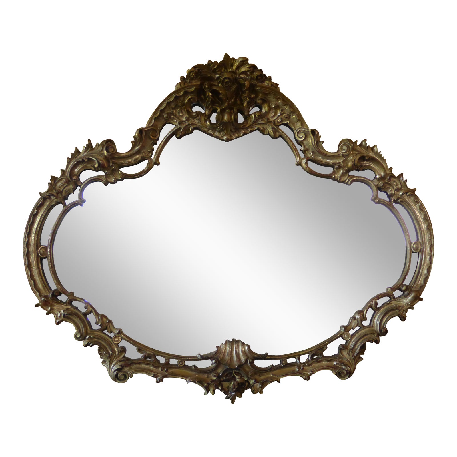 French Provincial Rococo Gold Ornate Wall Mantle Mirror Chairish