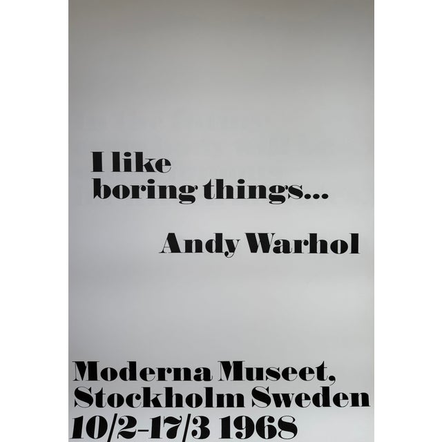 Elevate your space with this iconic art poster featuring Andy Warhol’s famous phrase I like boring things, designed by...