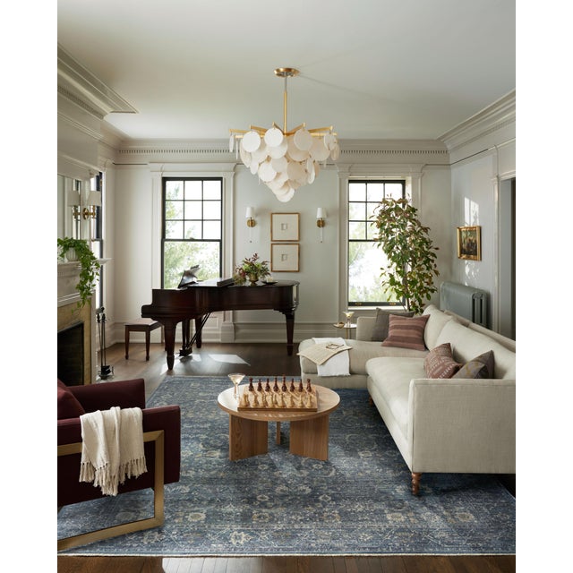 Textile Jean Stoffer x Loloi Bradbury Ocean / Gold 2'-7" x 4' Accent Rug For Sale - Image 7 of 8
