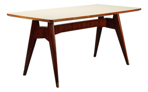 Table with Back-Treated Glass Top, 1950s
