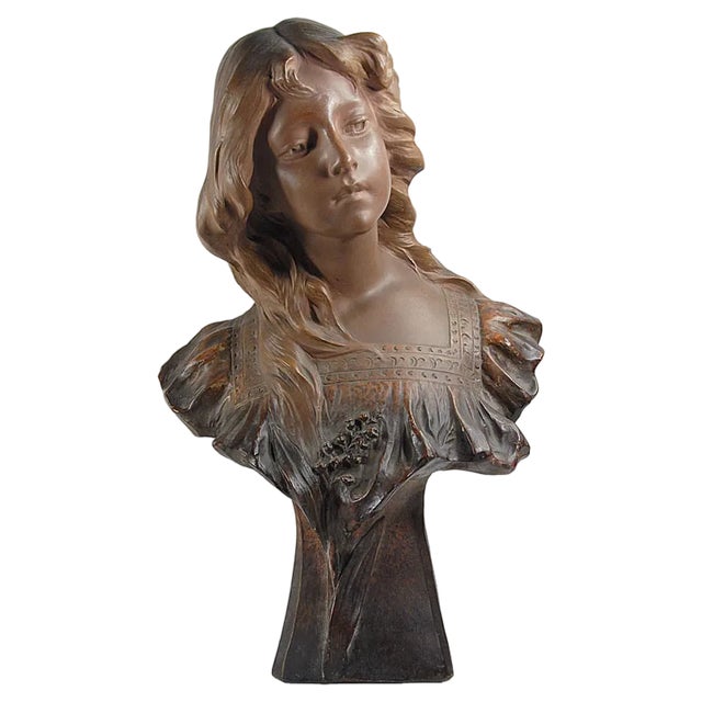 Art Nouveau Bust by Ricardo Aurilli, 1900 For Sale