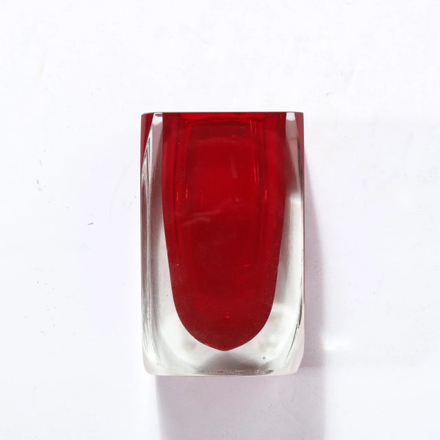 Mid-Century Modern Mid-Century Modern Handblown Cardinal Murano Glass Vase For Sale - Image 3 of 12