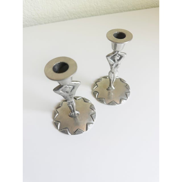 Art Deco Figurative Candlesticks by Carrol Boyes, Late 20th C For Sale - Image 3 of 10