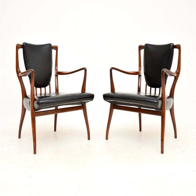 Vintage Carver Armchairs attributed to Andrew Milne, 1950s, Set of 2 For Sale - Image 11 of 11