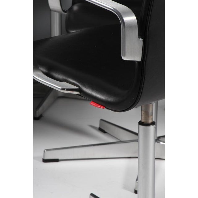 Black Oxford Highback Chairs attributed to Arne Jacobsen, 2008, Set of 8 For Sale - Image 8 of 11