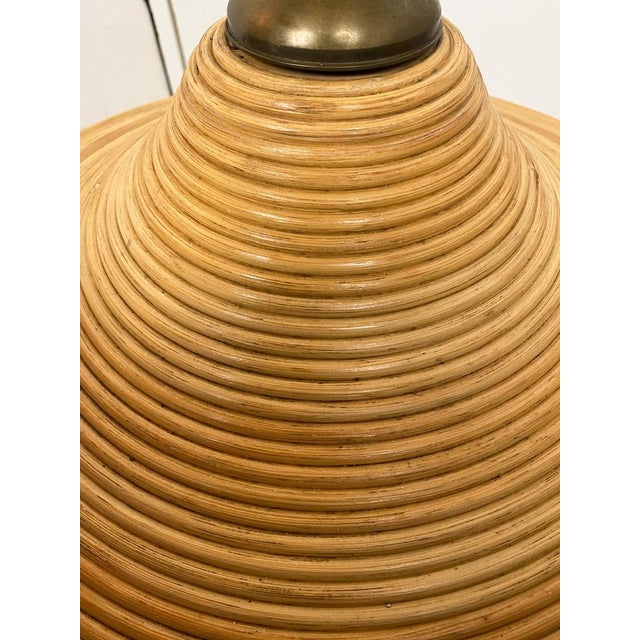 Adjustable Pencil Reed Bamboo Pendant Lamp, 1960s For Sale - Image 12 of 15