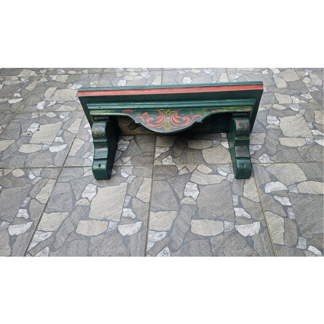 Painted Wood Shelf with Coat Rack For Sale - Image 8 of 9