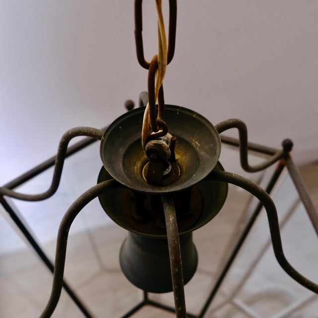 Hexagonal Glass Pendant Lamps, 1950s, Set of 2 For Sale - Image 15 of 16