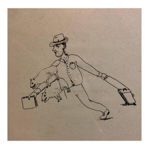 Jennifer Coates, Collaborative Contemporary Surrealist Cartoon Drawing Humphrey + Coates, 2000