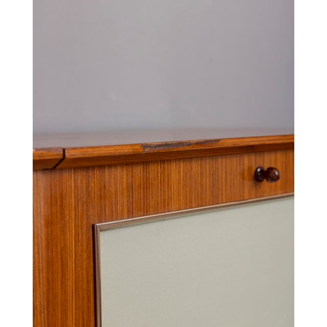 Metal Vintage Italian Wooden Sideboard with Bar Compartment, 1960s For Sale - Image 7 of 13