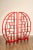 Asian Style Red Painted Round Two Part Room Divider Etagere - A Pair For Sale - Image 9 of 12