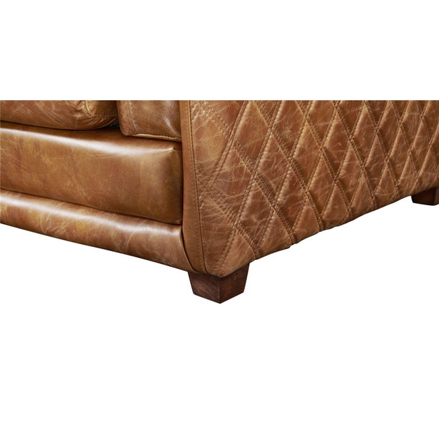 Waco Rustic Modern Sofa - Light Brown Leather For Sale - Image 9 of 15