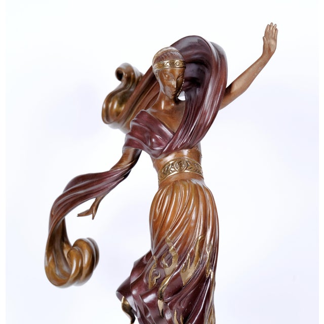 1984 Erté (Erte) "Flames of Love" Lovely Limited Edition 68/350 Bronze Sculpture For Sale - Image 4 of 15