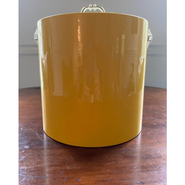 Plastic Vintage Mid-Century Yellow Ice Bucket For Sale - Image 7 of 12