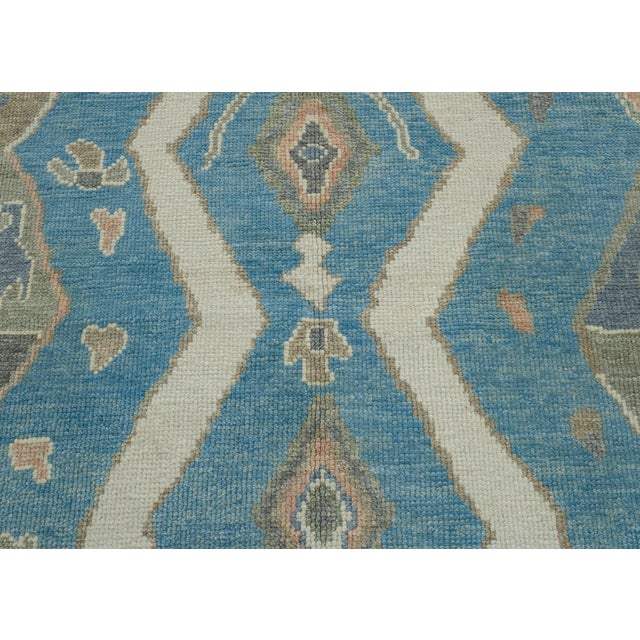 Blue & Green Turkish Oushak Rug 3'11" x 5'11" For Sale In Houston - Image 6 of 8