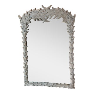 Vintage Serge Roche Style Palm Beach Frond Leaf Leaves Tree Wall Mirror For Sale