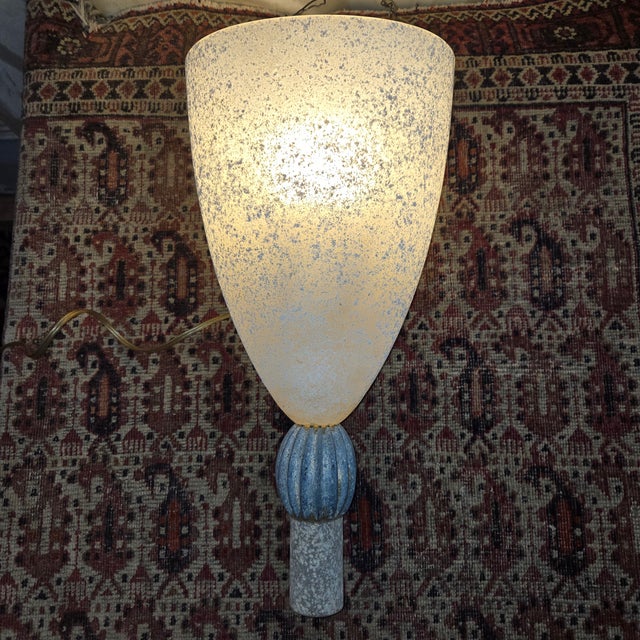 1980s 1980s Italian Seguso Murano Frosted Glass Wall Lamp For Sale - Image 5 of 11