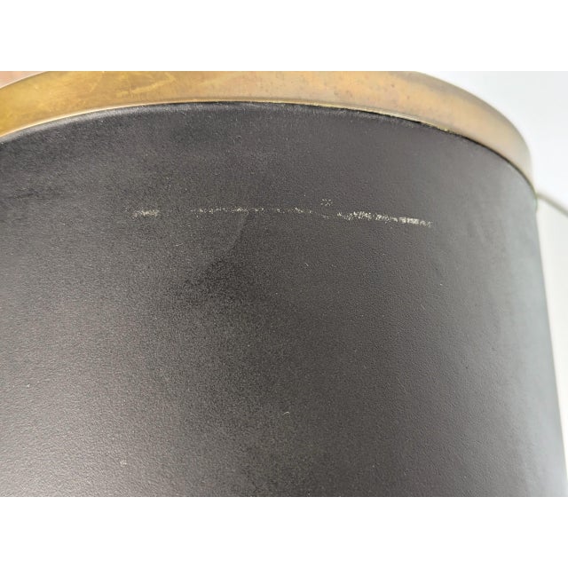 1960s Mid-Century Modern Italian Mat Black and Azure Enameled Metal Umbrella Stand, 1960s For Sale - Image 5 of 11