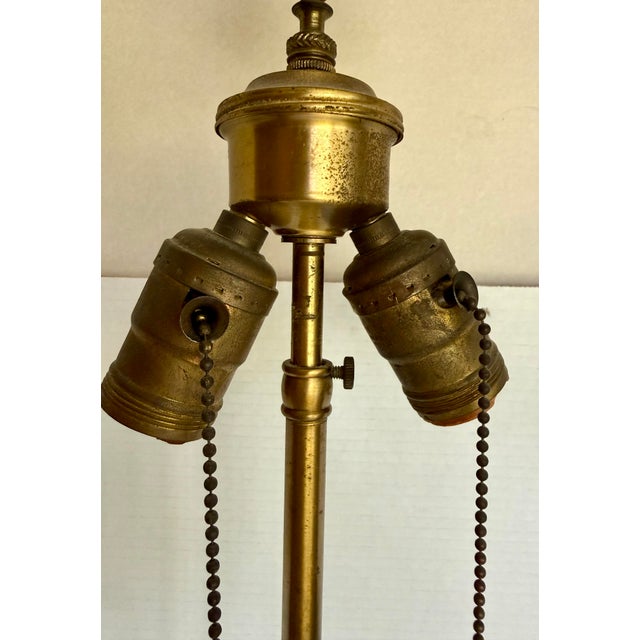 Antique Emerald Green Glass Luster Table Lamps With Crystal Prisms - a Pair For Sale - Image 12 of 12