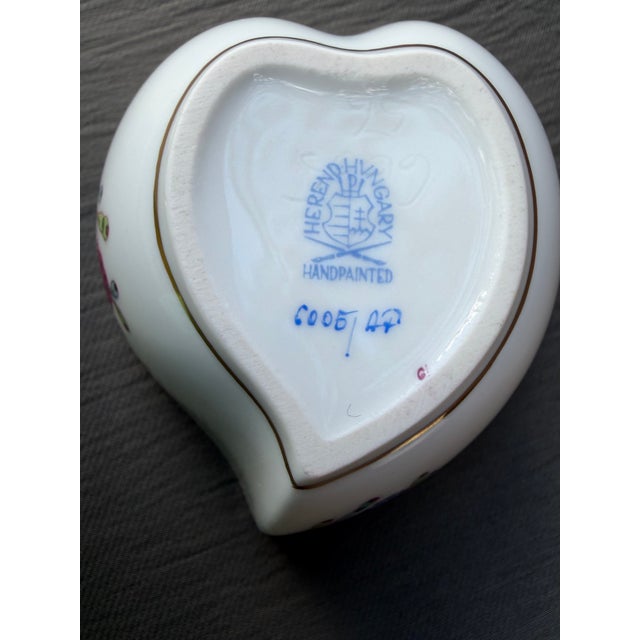Vintage Herend Porcelain Heart Trinket Box For Sale - Image 16 of 17