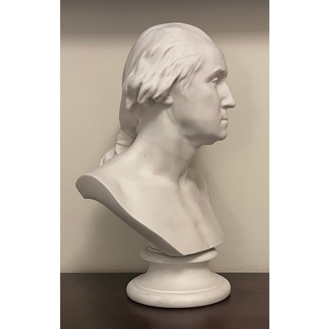 Antique 19th Century English Parian Porcelain Bust of President George Washington After Houdon For Sale - Image 4 of 16