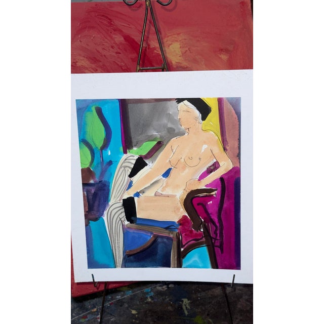 Contemporary Figure Study Model in Studio 13”x15” Ink on Illustration Board James Hartman For Sale - Image 3 of 4