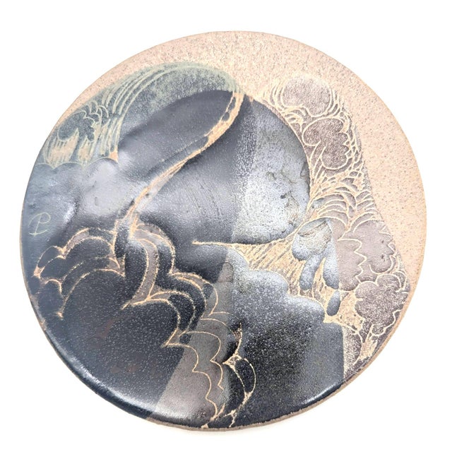 1970s Crich Pottery Studio Glazed Stoneware Trivet by Diana Worthy For Sale - Image 9 of 11