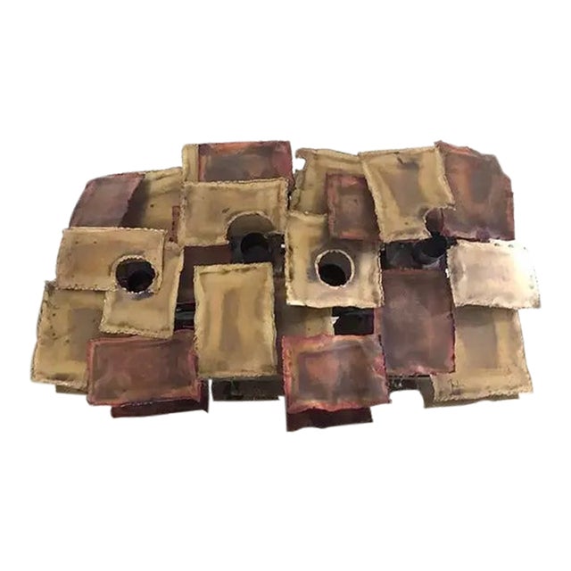 1970s Signed Brutalist Candle Holder Sculpture Attributed to Harry Bertoia For Sale