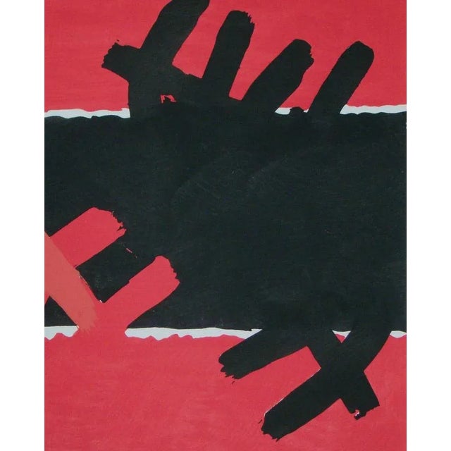 After Giuseppe Capogrossi, Surface Rouge et Noire, 1957, Stencil & Gouache For Sale - Image 9 of 11