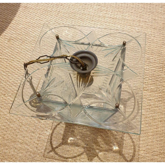 1950s Mid Century Modern Italian Green Glass Lantern For Sale In Dallas - Image 6 of 9