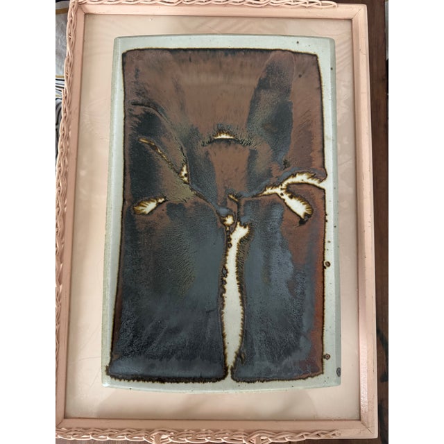 Coffee Mid Century Studio Art, Stoneware Pottery Rectangle XL Tray Signed by Eric Norstad (California) For Sale - Image 8 of 12