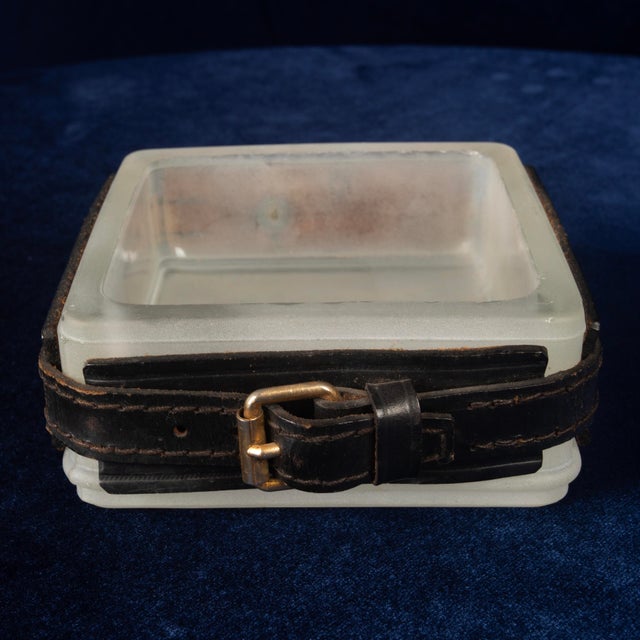 Hand-Stitched Leather Ashtray by Jacques Adnet, France 1950 For Sale - Image 16 of 18