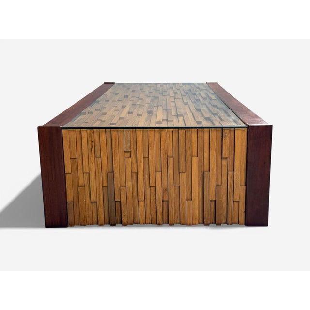 Wood Percival Lafer, Coffee Table, Rosewood, Mixed Wood, Glass, Brazil, 1970s For Sale - Image 7 of 10