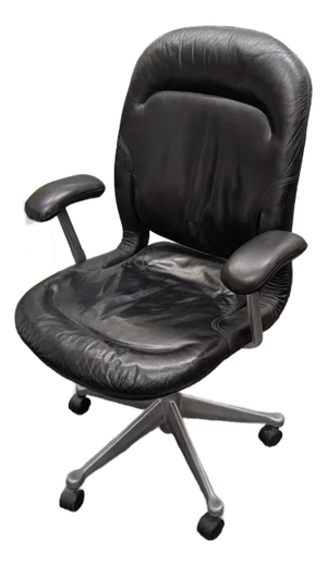Vintage Herman Miller Equa Executive Office Chair in Black Leather.
