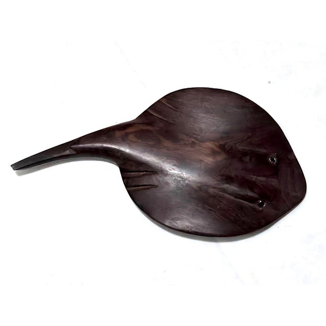 Vintage Hand Carved Ironwood Manta Ray/Stingray Figurine For Sale - Image 10 of 11