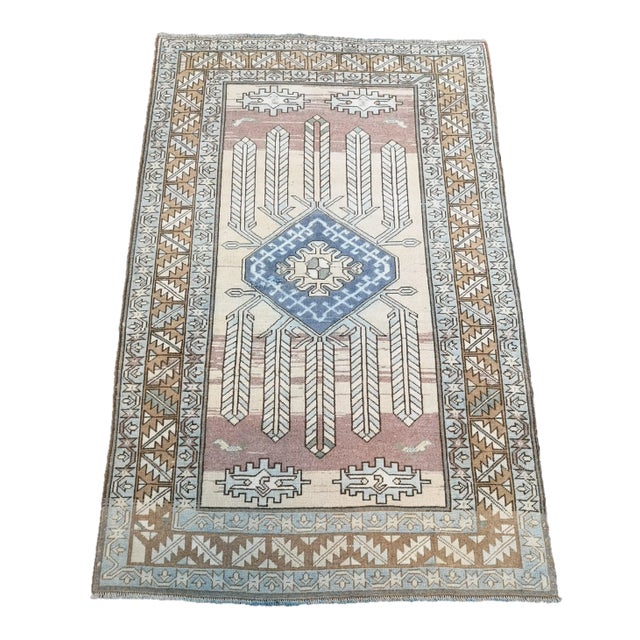 Vintage Turkish Geometric Hand-Knotted Anatolian Rug For Sale - Image 13 of 13
