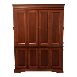 Hooker Furniture Solid Cherry Contemporary Traditional 58" Computer Cabinet 559-10-031 / 559-10-032 For Sale