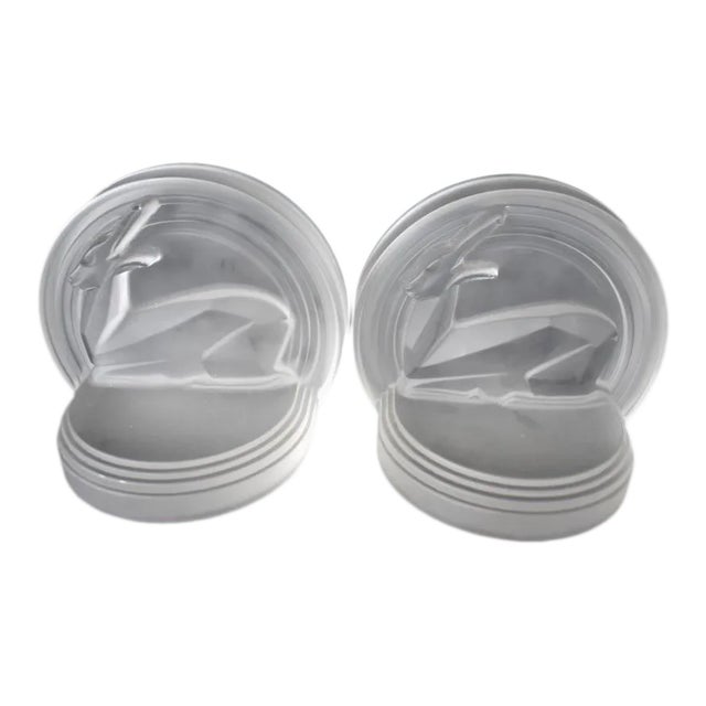 Art Deco Edwin Fuerst Gazelle Satin Glass Bookends - a Pair For Sale