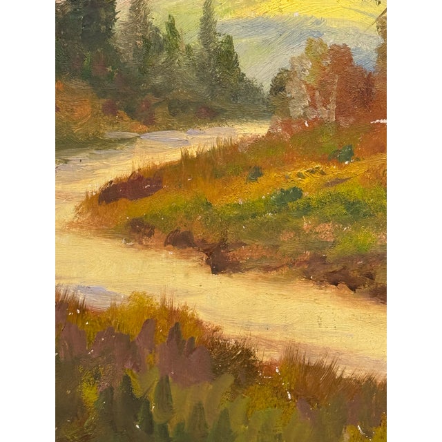 Framed Oil Painting of Mountain Landscape, Vintage For Sale - Image 9 of 12
