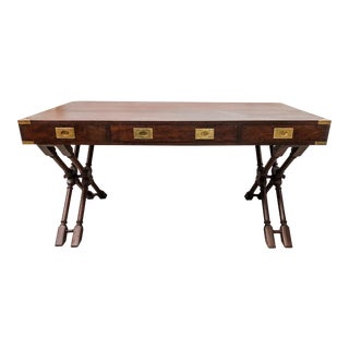 1970s Campaign Style Desk For Sale