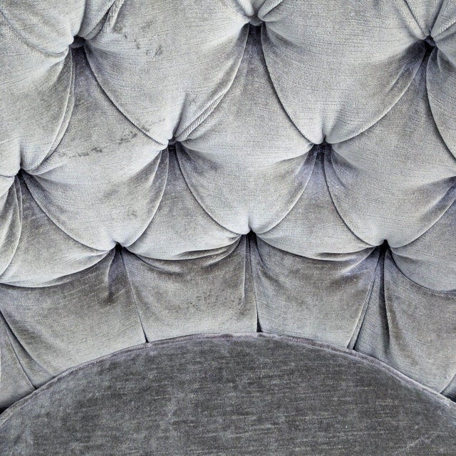 Olive 1990s Thomasville Olive Green Tufted Lounge Chair With Carved Wooden Legs For Sale - Image 8 of 10